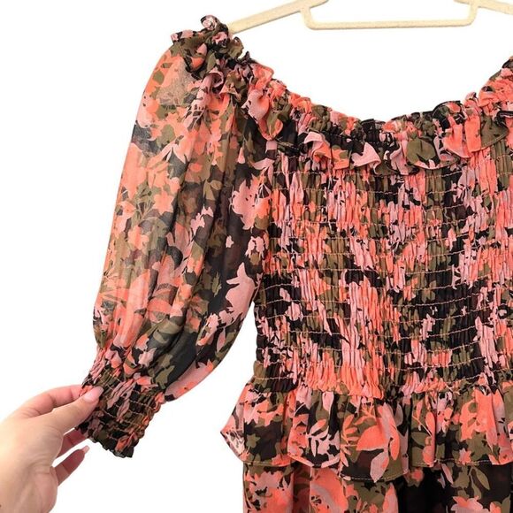 MISA Cela Floral Off Shoulder Mini Dress Sz Medium - Picture 3 of 5